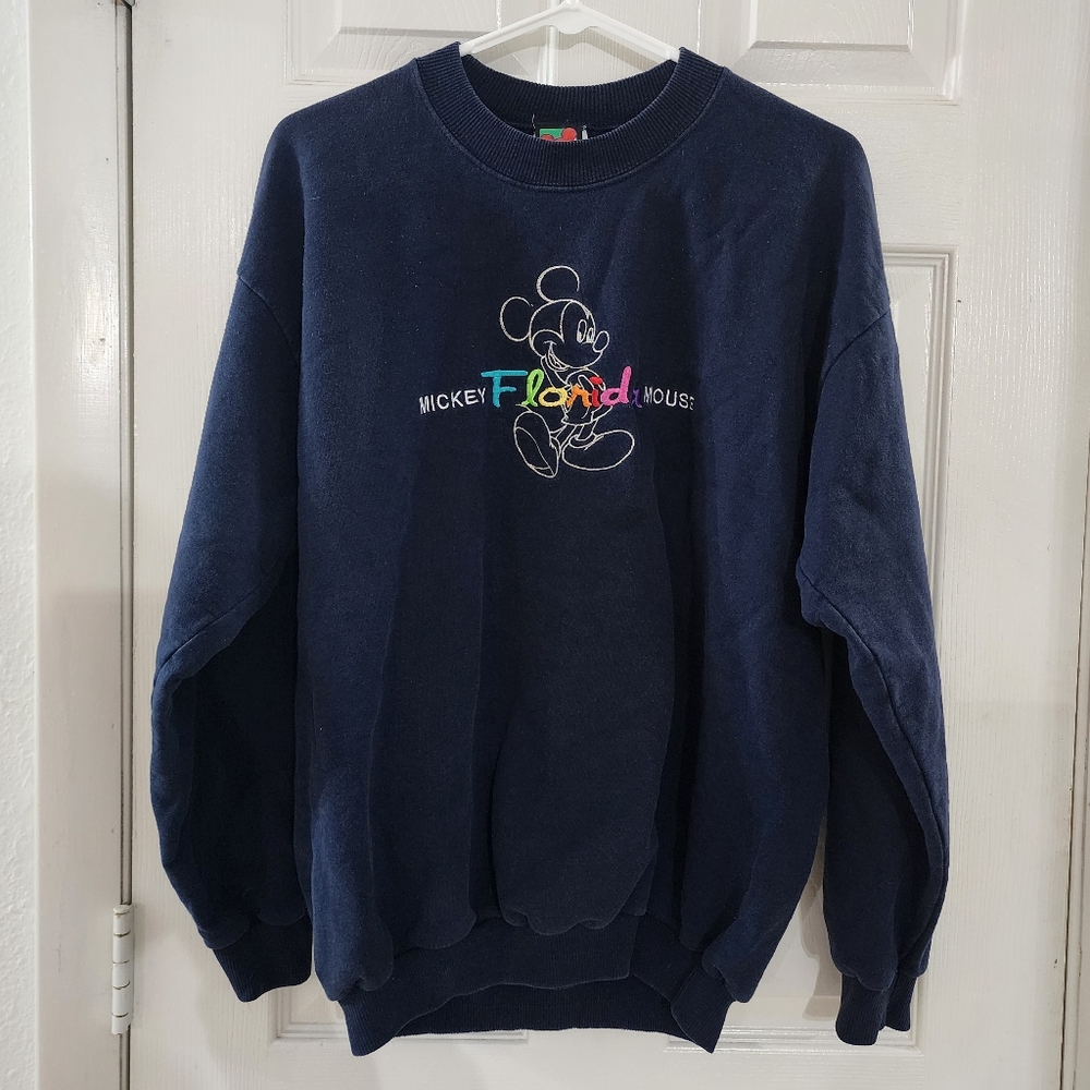 Vintage 90s Disney Mickey Unlimited Florida Navy Crewneck Sweatshirt